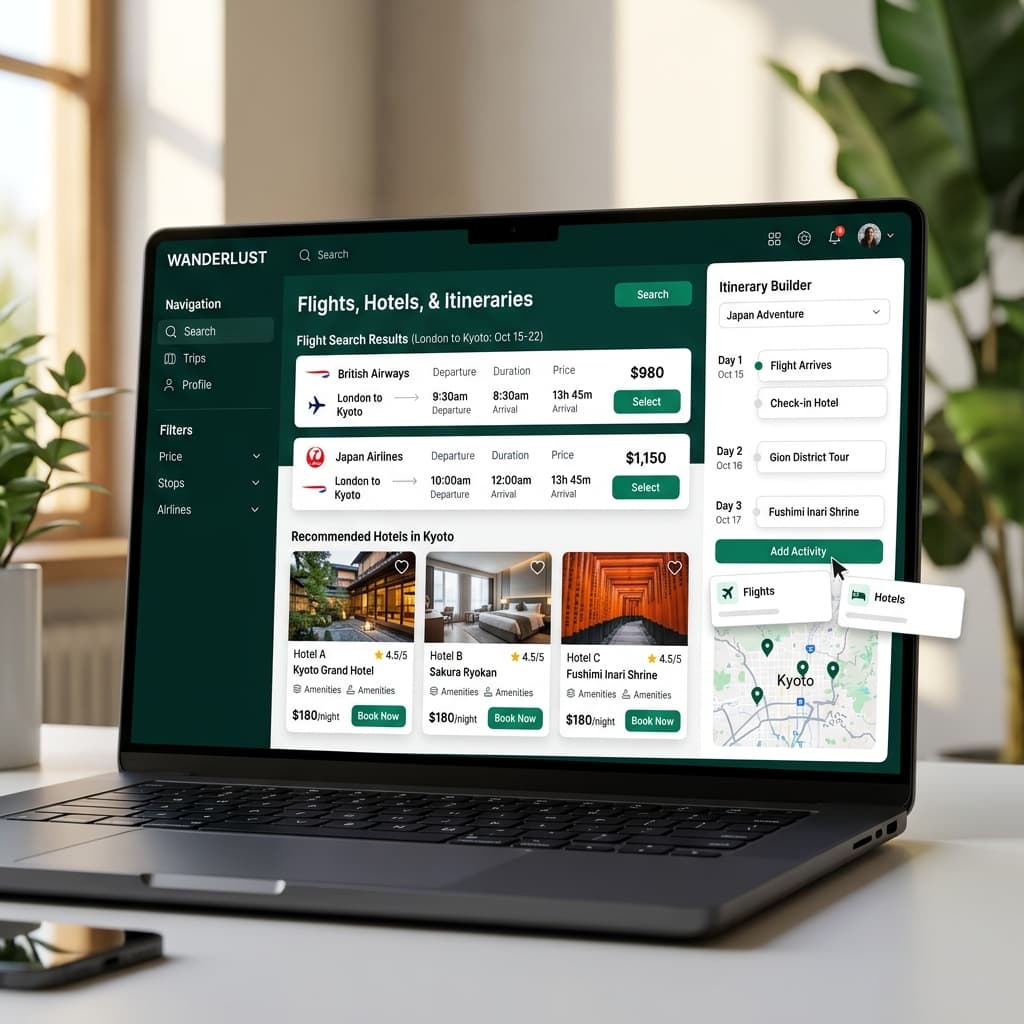 Travel Software Interface